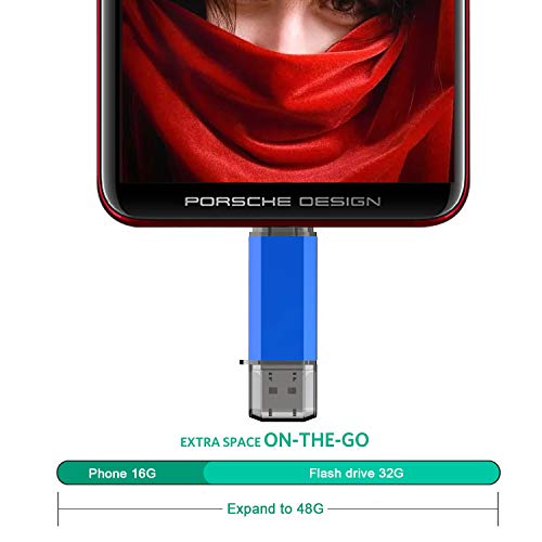 Image of 32GB USB Flash Drive, Type C Dual USB Disk(USB-A 3.0 /Type C 3.0), High Speed Thumb Drive USB Pen Stick for Type C Smartphones, Tablets, PC, New MacBook-Blue