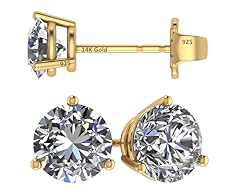 14K Gold Post & Sterling Silver - Yellow