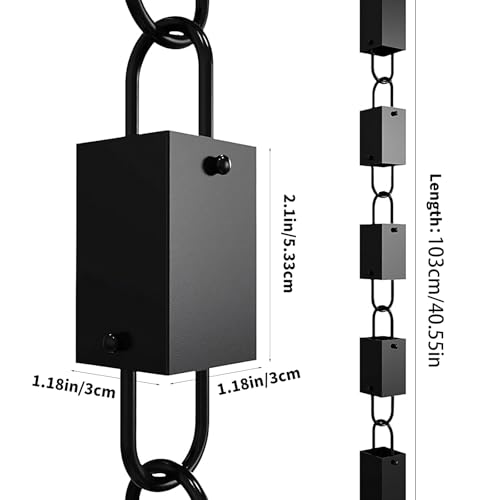 Cadena de lluvia resistente al óxido con diseño rectangular antiguo 3