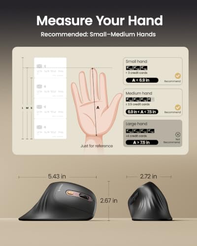 Image of ProtoArc EM11 NL Wireless Ergonomic Mouse, Rechargeable, Black Pink