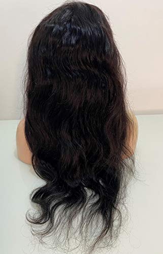 Peruca humana full lace 360 volumosa ondulada castanha 65cm