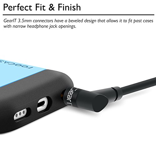 6Ft 3.5Mm Right Angle Cable, Gearit Pro Series Premium Gold Plated 6 Feet 3.5Mm Right Angle Auxiliary Audio Stereo Male To Male Cable For Headphones, Car Stereo, Ipods, Iphone, Black #TOP3