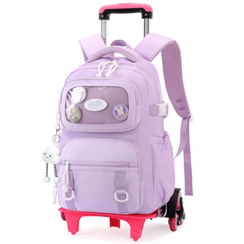 Tanou Sac à Dos à Roulettes pour Filles de 9+ ans,...
