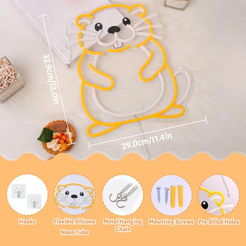 Image of CoolGift Mart Beaver Neon Sign, Dimmable Wall Decor Light, Birthday Party Decorations for Home, Patio, Garden, Bars, Restaurants, Hotels, Stores, Clubs, Gift for Friends Family and Kids