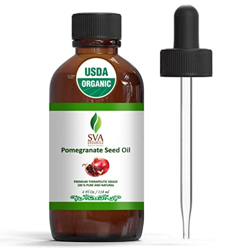 SVA ORGANICS Cold-Pressed, Unrefined Pomegranate Seed Oil - 4 Oz Natural Carrier Oil