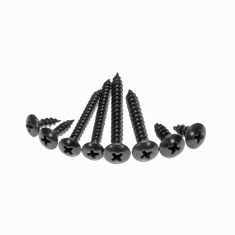 Image of By inchVP INDUSTRIES inch (Pcs-50) No.8x16 mm Truss Philips Chipboard Self-Tapping Screw - Black Zinc Coated Carbon Steel, Ideal for Wood, Plywood, Particle Boards, Cabinets, Furniture & DIY Fixings