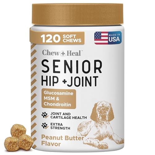 Glucosamine for Dogs Hip and Joint Supplement - 120 Soft Chews for Senior Dogs with Glucosamine, Chondroitin, MSM, and Omegas - For Mobility, Cartilage, and Joint Health - Peanut Butter Flavor - image 8