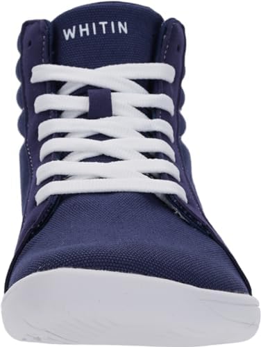 WHITIN Men's Wide Toe Box Hightop Barefoot Shoes Boots Canvas Sneakers Zero Drop Sole Size 7 Casual Minimalist Training Walking Weightlifting Blue 40 | Image 1