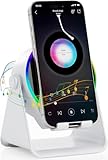 Induktions-Bluetooth-Lautsprecher mit RGB & 4-in-1 Design – Für 4-13 Zoll Smartphones, Bluetooth 5.3, rutschfeste Basis, Sofortstart-Funktion – Perfektes Tech-Geschenk (Weiß)