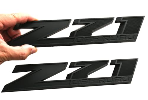 Image of 2pcs New Big Z71 Off Road Emblems 10 inch Badge Compatible with 2009-2018 Colorado Tahoe Silverado Sierra Suburban 2500Hd 3500Hd Offroad (Matte Black)