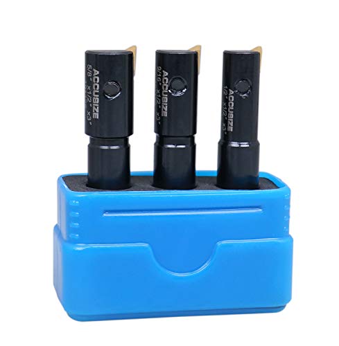 Accusize Industrial Tools 3 Pc Miniature Indexable End Mill Set, 1/2'' Shank, 0046-0510 #TOP5
