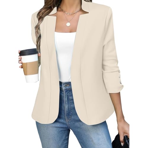 Fall Business Blazers for Womens Casual Open Front Long Sleeve Work Office Suit Dressy Lightweight Jackets Outfits