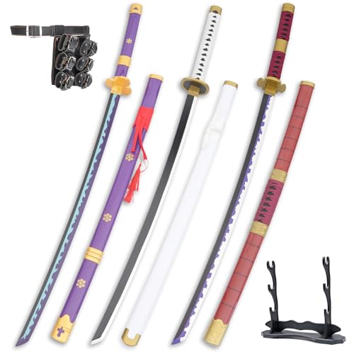Cold Blade Katana Sword - 41 inches Katana Replica with Holster Belt and Display Stand - Sword with...
