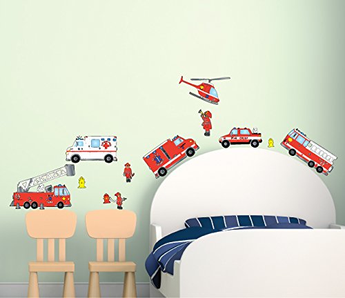 Fire Truck Firefighter Wall Sticker Decals Firetruck Wall Decor