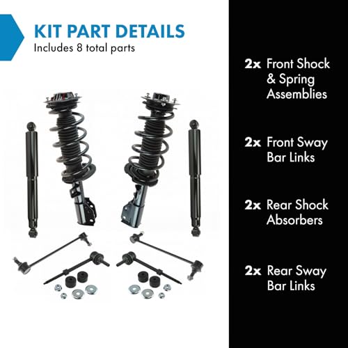 Image of TRQ Front and Rear Suspension Kit Complete Strut & Coil Spring Assembly Shock Absorber Sway Bar Stabilizer Link Compatible with 2008-2010 Saturn Vue