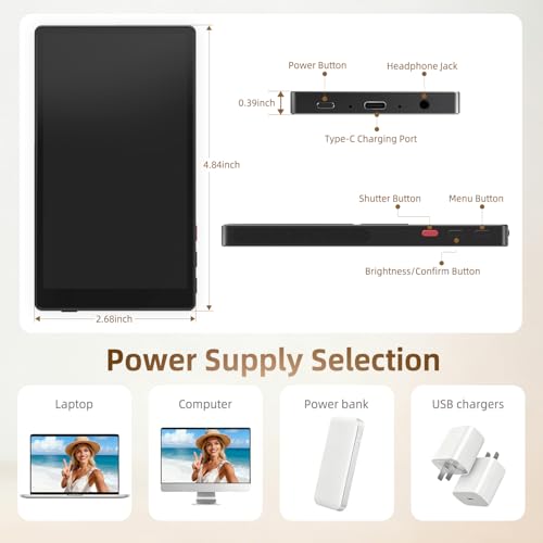 5" Large Vlog Selfie Monitor Screen for iphone17, 4K 2600mAh, No Latency, 90feet Signal Range, Wireless Back Camera Monitor for iPhone & Android, Sync Rear Camera for Live Stream&TikTok by QuinnCent - Image 4