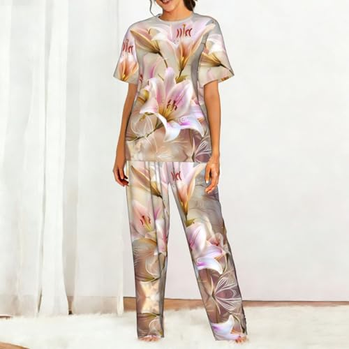 Pyjama floral pour femme ensemble doux et confortable