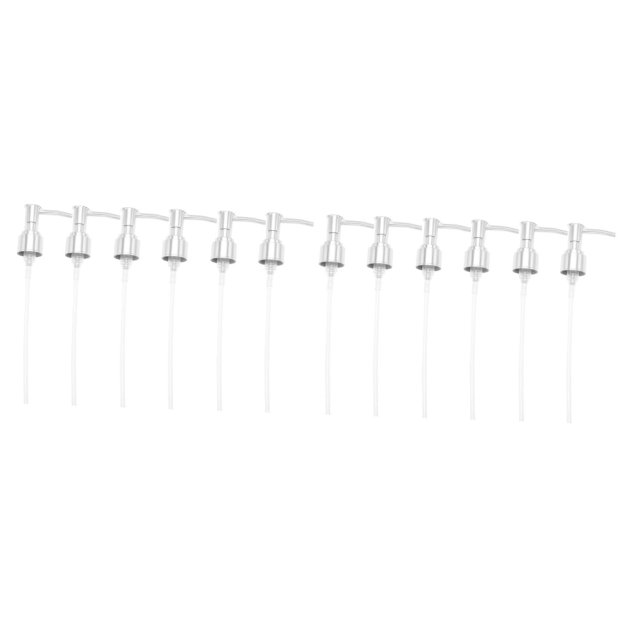 IMIKEYA 12pezzi Pompa Dispenser Per Bottiglie Testa Di Pompa Per Contenitori Argento Perfetta Per Gel Detergenti e Prodotti Visciosi Casa e Bagno