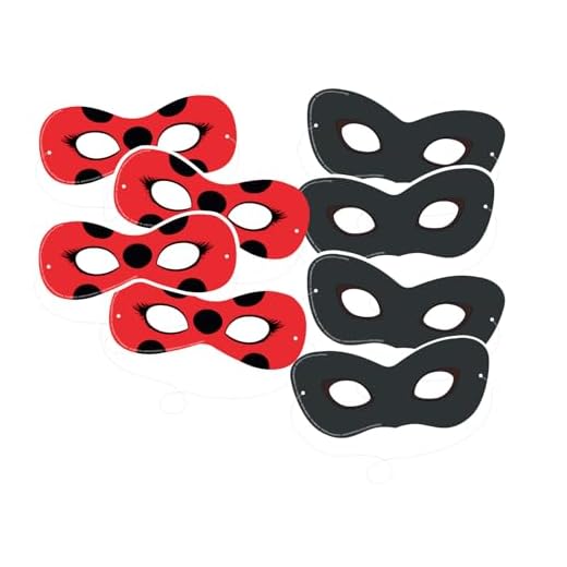 8 Masken * MIRACULOUS * als Verkleidung für eine Mottoparty oder Kindergeburtstag | Ladybug Marienkäfer Superheld Party Geburtstag