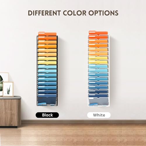 image for SUPEASY 17-Tier Mesh Wall File Holder, Hanging Wall File Organizer, Of
