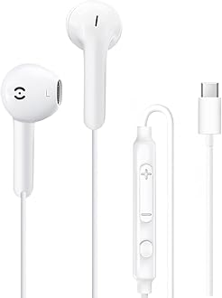 MAS CARNEY USB C Wired Headphones for iPhone 17 16 15 Pro Max USB C Earbuds Ear Buds Wired Type C Headphones for iPhone 16e 16 Plus 16Pro 15 Pro Max 15Plus 15Pro Earbud Earphones with Mic for Samsung