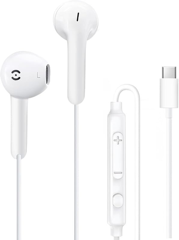 USB C Headphones Wired for iPhone 17 Pro Max 16 15, Samsung S26 | Wired Earbuds USB C Ear Buds Type C Headphones for Apple iPhone 17 Pro Max 17e 16e 16 Plus 15 Plus, Pixel, Earphones with Mic