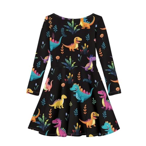 SYtrade Girls Long Sleeve Dress Printed Casual Party Twirly Dress for Kids2