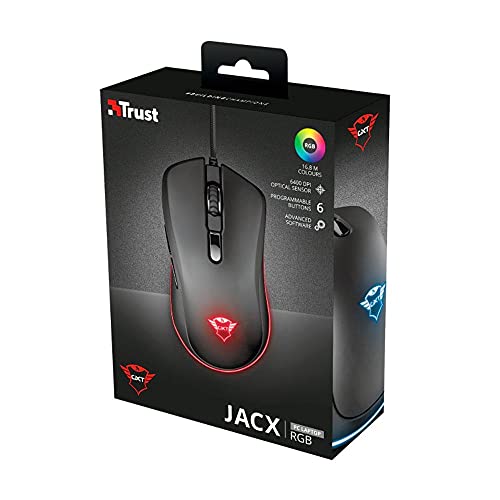 Trust Mouse Gaming GXT 930 Jacx, Illuminazione LED RGB Integrale, USB Plug & Play, con Filo, 6400 DPI, 6 Pulsanti Programmabili, Ergonomico, per PC/Computer/Mac, Nero - Mouse gaming - Immagine 8