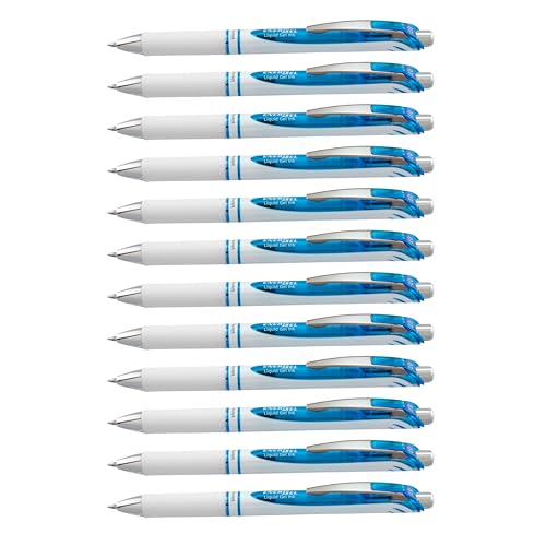 Bolígrafo Pentel EnerGel Pearl Gel Líquido Retráctil 0.7mm Azul 12p