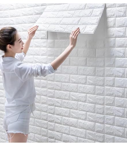 Image of Barebeauty 3D Wall Panel Wallpaper, Self Adhesive PE Foam Brick Sticker, Waterproof Peel & Stick Wall Covering for Home, Bedroom & Living Room Decor, 70 x 77 cm (Pack of 35, 203 Sq. Ft. Approx)