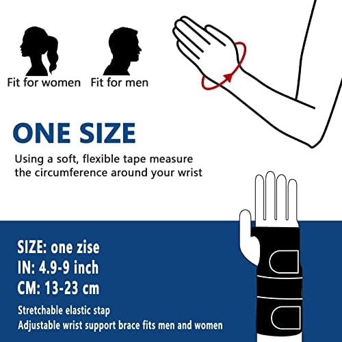 ZINUU Wrist Support Brace with Metal Splint Day Night Carpal Tunnel Wrist Splint for Wrist Pain Relief Arthritis Tendonitis Sprains Injury RSI Sports Protecting for Men Women Father Gifts- Right Hand
