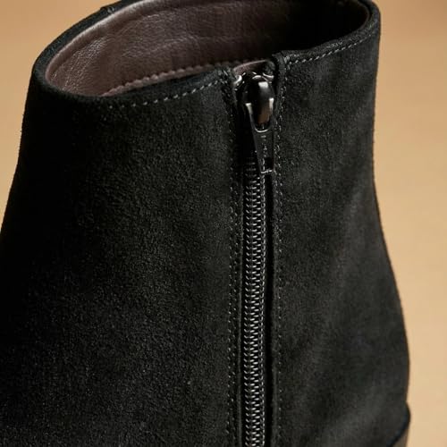 Image of Big Fox Men's Premium Suede Cuban Boots | Stylish Ankle-Length Casual Boots | Lightweight & Comfortable