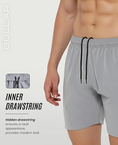 Image of BULLAR Premium Polyester Training Shorts Combo, Gym wear, Running, Sports,Workout Dryfit, Quick Dry Shorts with Drawstring