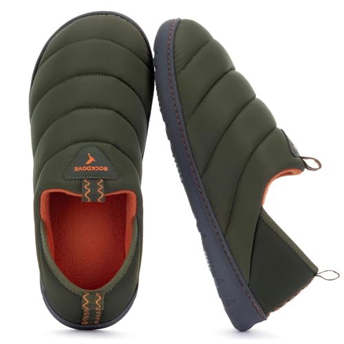 RockDove Men's Pufflite Two-Tone Quilted Loafer Slipper with Indoor/Outdoor Sole