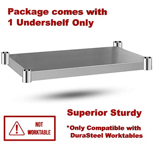 Image of DuraSteel Galvanized Under Shelf for Work Tables - Extra Adjustable Lower Shelf for 24 inch x 30 inch Stainless Steel and Wooden Worktables - Fits for use in Restaurant, Warehouse, Home, Kitchen, Garage
