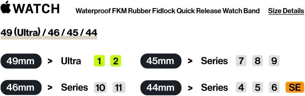 bitplay Waterproof FKM Rubber Apple Watch Band with Fidlock Quick Release Magnetic Buckle, Fluororubber Strap for iWatch Ultra 2/ Ultra/Series 11-4/SE/49mm/45mm/44mm - Image 6