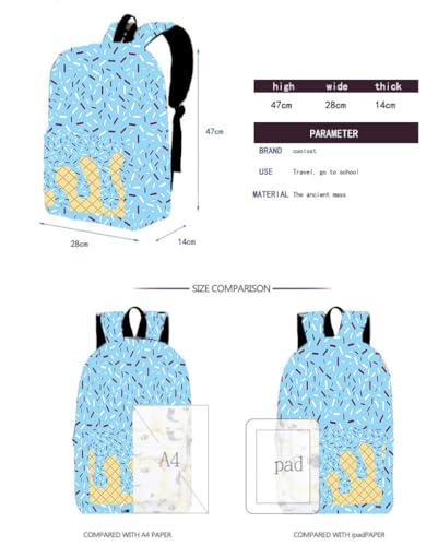 Ice Cream Drip Backpack, 2025 New Cute Aesthetic Backpack, Ice Cream Bookbag Large Capacity (Pink)4