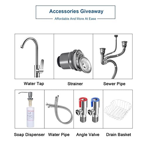 Freestanding Stainless Steel Sink，With Hot And Cold Water Faucet Kitchen Sinks，Outdoor Kitchen Sink，Apply To Bracket And Drain Kit For Laundry Room, Utility Room, Garage, Basement, Outdoor And Indoor
