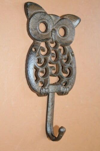 Vintage Owl Design Curtain Tie Backs/Hold Backs Rustic Brown Cast Iron, H-47 10 Items