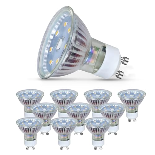Kowanie GU10 Bombilla LED 5W, blanco neutro, reemplaza a la bombilla incandescente de 50W, lámpara de 4000K, ángulo de haz de 110°, reflector de foco no regulable, bombilla LED GU10, Pack de 10