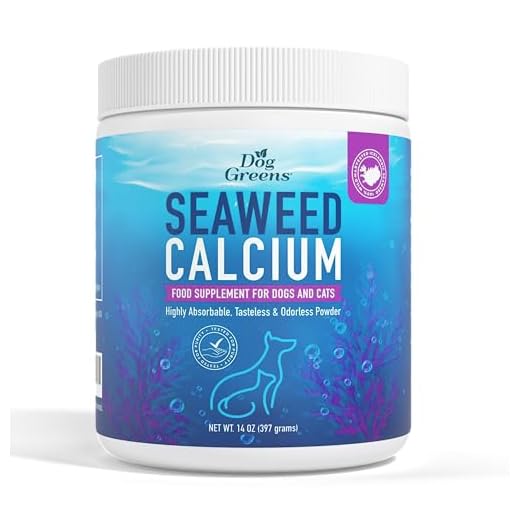 Seaweed Calcium Powder for Dogs and Cats - Vet Recommended Calcium Supplement for Dogs with 72 Trace Minerals, Wild Icelandic Marine Algae for Strong Bones, Teeth, Joints and Muscles, 14oz