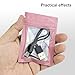 50 Pcs Pink Mylar Bags 2.7x3.9 Inch with Clear Window - Holographic Resealable Foil Pouch Packaging for Food Storage, Jewelry, Lip Gloss, and Small Business Use