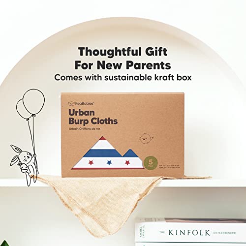 5-Pack Organic Burp Cloths For Baby Boys And Girls - Ultra Absorbent Burping Cloth, Burp Clothes, Newborn Towel - Milk Spit Up Rags - Burpy Cloth Bib For Unisex, Boy, Girl - Burp Cloths (U.s.a) #TOP7