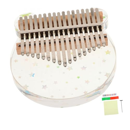 Milisten 1Set Portable Key Thumb Piano Clear Sound Starry Bear Shape Acrylic Instrument for Adults Includes and Music Accessories