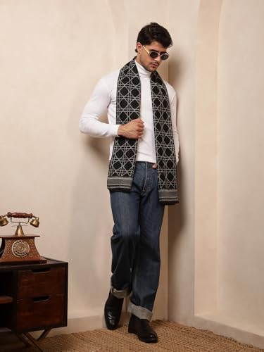 Image of Ravaiyaa - Attitude is everything Men's Reversible Stripe Pattern Winter Wool Scarf, Muffler 72 inchx12 inch Inch