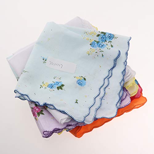20x Lenços Femininos de Algodão Misto Flor Casual Lenço 30cm