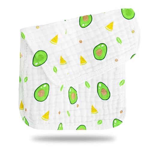 Image of BEMBIKA Baby Burp Cloths for Boys Girls Baby Muslin Burping Cloth Unisex Baby Essentials for Newborn Infants - Green Avocado