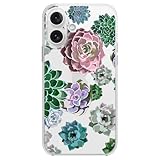 Blingy's for iPhone 16 Case, Cute Floral Cactus Pattern Tropical Succulents Design Transparent Soft TPU Protective Clear Case (6.1 inch) (Colorful Cactus Flowers)