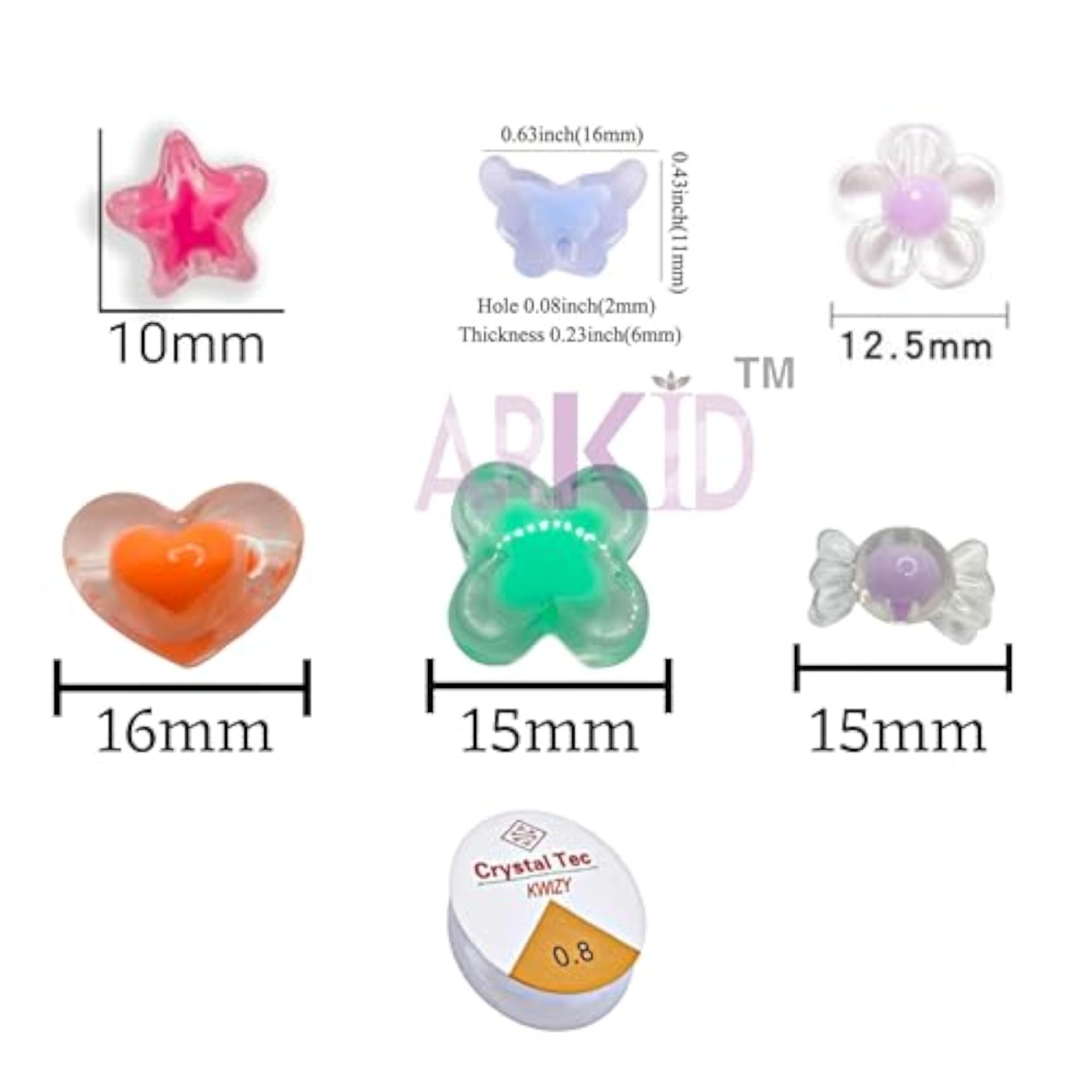 120pcs Multicolored Flower Beads for DIY Crafting