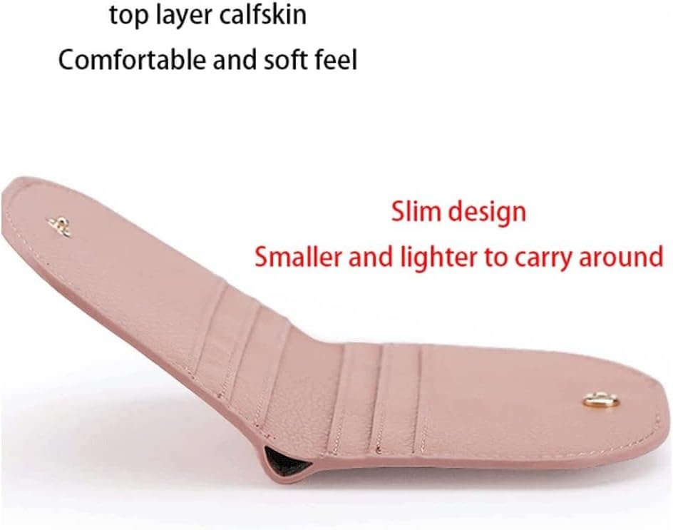 Spacious & Functional Leather Wallet Slim Simple Card Holder Mini Portable Buckle Coin Purses 6 Card Slots Coins Pocket for Women Clutch Purse4